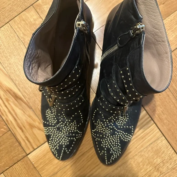 Chloe Susanna Studded Leather Ankle Boots - Picture 4 of 6